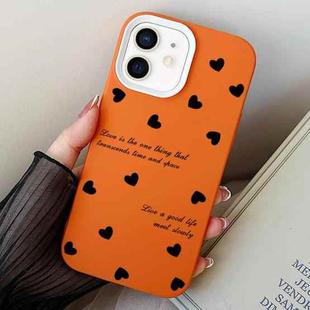 For iPhone 12 mini Love Hearts PC Hybrid TPU Phone Case(Orange)