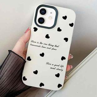 For iPhone 12 mini Love Hearts PC Hybrid TPU Phone Case(White)