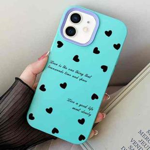 For iPhone 11 Love Hearts PC Hybrid TPU Phone Case(Sky Cyan)