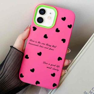 For iPhone 11 Love Hearts PC Hybrid TPU Phone Case(Rose Red)