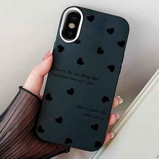 For iPhone X / XS Love Hearts PC Hybrid TPU Phone Case(Black)