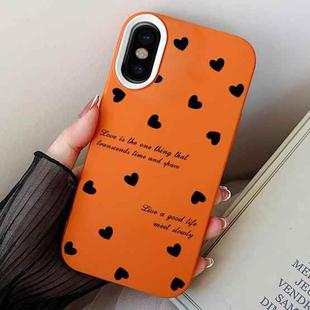 For iPhone X / XS Love Hearts PC Hybrid TPU Phone Case(Orange)