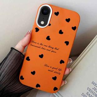 For iPhone XR Love Hearts PC Hybrid TPU Phone Case(Orange)