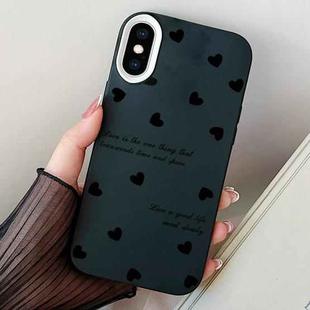 For iPhone XS Max Love Hearts PC Hybrid TPU Phone Case(Black)