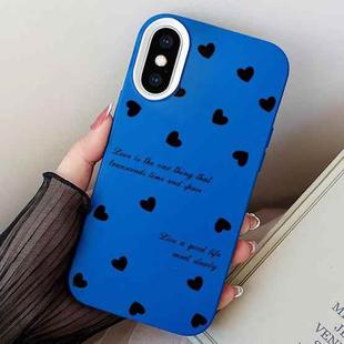 For iPhone XS Max Love Hearts PC Hybrid TPU Phone Case(Blue)
