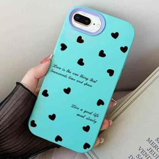 For iPhone 7 Plus / 8 Plus Love Hearts PC Hybrid TPU Phone Case(Sky Cyan)