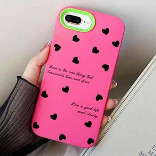 For iPhone 7 Plus / 8 Plus Love Hearts PC Hybrid TPU Phone Case(Rose Red)