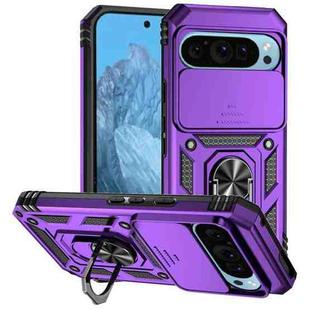 For Google Pixel 9 Sliding Camshield Holder Phone Case(Purple)