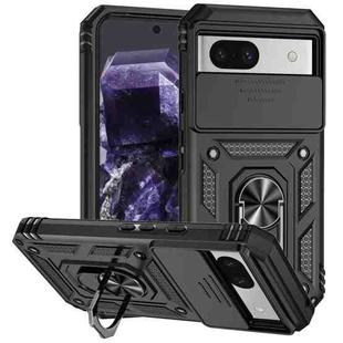 For Google Pixel 8a Sliding Camshield Holder Phone Case(Black)