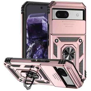 For Google Pixel 8a Sliding Camshield Holder Phone Case(Rose Gold)