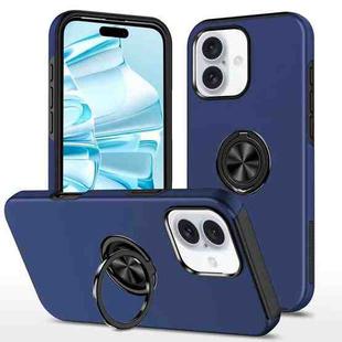 For iPhone 16 Magnetic Ring Holder Phone Case(Navy Blue)