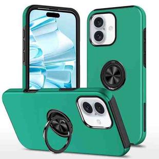 For iPhone 16 Magnetic Ring Holder Phone Case(Dark Green)