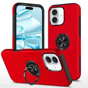 For iPhone 16 Plus Magnetic Ring Holder Phone Case(Red)