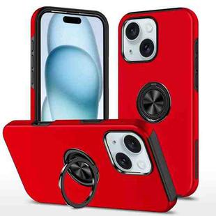 For iPhone 15 Magnetic Ring Holder Phone Case(Red)