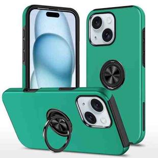 For iPhone 15 Magnetic Ring Holder Phone Case(Dark Green)