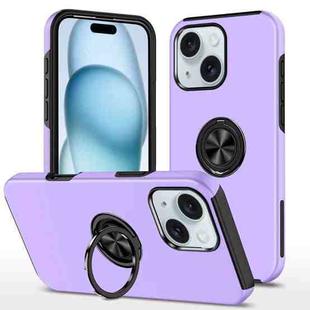 For iPhone 15 Plus Magnetic Ring Holder Phone Case(Purple)