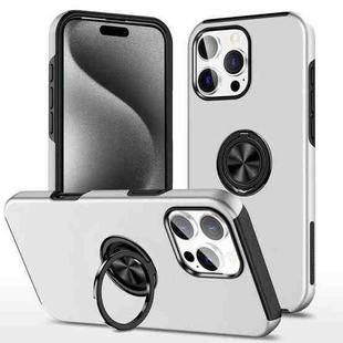 For iPhone 15 Pro Magnetic Ring Holder Phone Case(Silver)