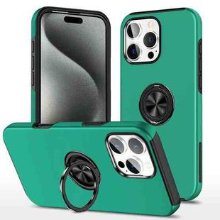 For iPhone 15 Pro Max Magnetic Ring Holder Phone Case(Dark Green)