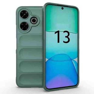 For Xiaomi Redmi 13 4G Global Magic Shield TPU + Flannel Phone Case(Dark Green)