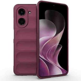 For Redmi A5 4G 171.7mm / Xiaomi Poco C71 Magic Shield TPU + Flannel Phone Case(Wine Red)