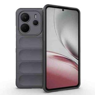 For Redmi Note 14 4G 164.84mm EU Magic Shield TPU + Flannel Phone Case(Dark Grey)