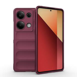 For Redmi Note 14S 4G Global Magic Shield TPU + Flannel Phone Case(Wine Red)