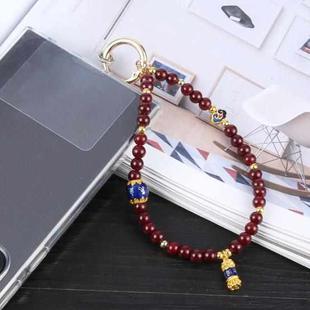 Mobile Phone Anti-lost Auspicious Bead Chain Short Lanyard(Brown)