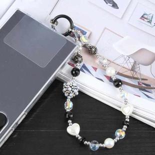 Mobile Phone Anti-lost Rhinestone Bead Chain Short Lanyard(Black)