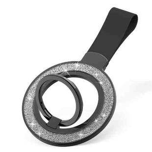 Glitter Magnetic Ring Buckle Holder(Black Silver + Black)