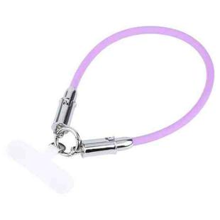 USB-C / Type-C to 8 Pin Data Cable Phone Anti-lost Short Lanyard, Length: 30cm(Purple Silicone)