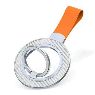Carbon Fiber Magnetic Ring Buckle Holder(White + Orange)