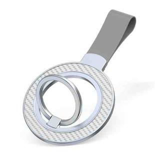 Carbon Fiber Magnetic Ring Buckle Holder(White + Grey)