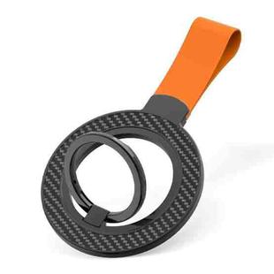 Carbon Fiber Magnetic Ring Buckle Holder(Black + Orange)