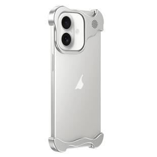 For iPhone 16 Aromatherapy Alloy Frameless Phone Case(Silver)