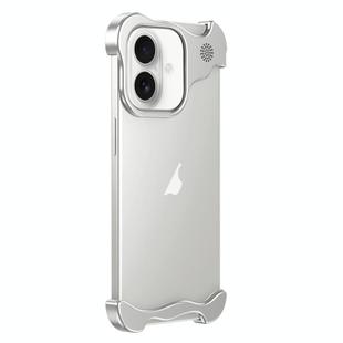 For iPhone 16 Plus Aromatherapy Alloy Frameless Phone Case(Silver)