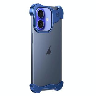 For iPhone 16 Plus Aromatherapy Alloy Frameless Phone Case(Blue)