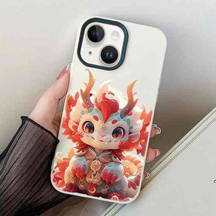 For iPhone 15 Plus Loong Baby PC Hybrid TPU Phone Case(White)