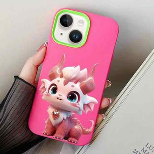 For iPhone 15 Plus Loong Baby PC Hybrid TPU Phone Case(Rose Red)