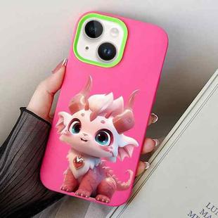 For iPhone 15 Loong Baby PC Hybrid TPU Phone Case(Rose Red)