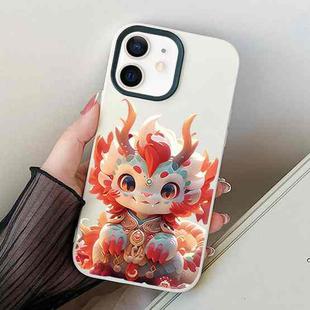 For iPhone 12 mini Loong Baby PC Hybrid TPU Phone Case(White)