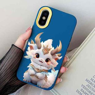 For iPhone X / XS Loong Baby PC Hybrid TPU Phone Case(Royal Blue)