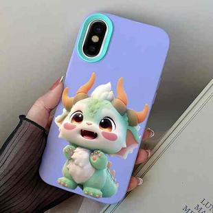 For iPhone X / XS Loong Baby PC Hybrid TPU Phone Case(Purple)