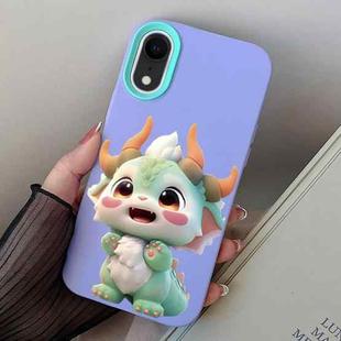 For iPhone XR Loong Baby PC Hybrid TPU Phone Case(Purple)