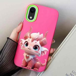 For iPhone XR Loong Baby PC Hybrid TPU Phone Case(Rose Red)