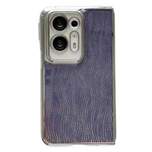 For OPPO Find N2 PC Side Buckle+Ripples Glitter Paper Full Coverage Phone Case(Purple)