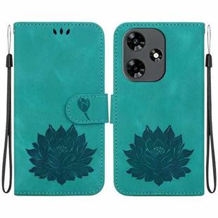 For Infinix Hot 30 4G X6831 Lotus Embossed Leather Phone Case(Green)