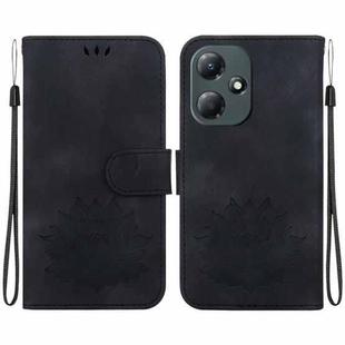 For Infinix Hot 30 Play X6835 Lotus Embossed Leather Phone Case(Black)