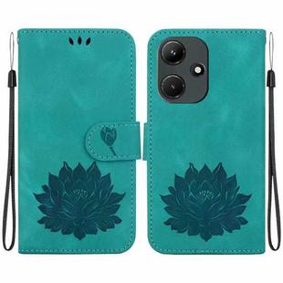 For Infinix Hot 30i X669C Lotus Embossed Leather Phone Case(Green)