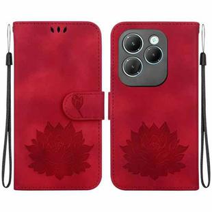 For Infinix Hot 40 / 40 Pro Lotus Embossed Leather Phone Case(Red)