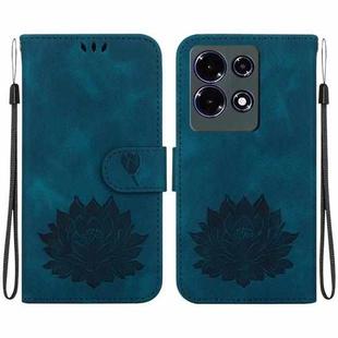 For Infinix Note 30 4G / 5G Lotus Embossed Leather Phone Case(Dark Blue)